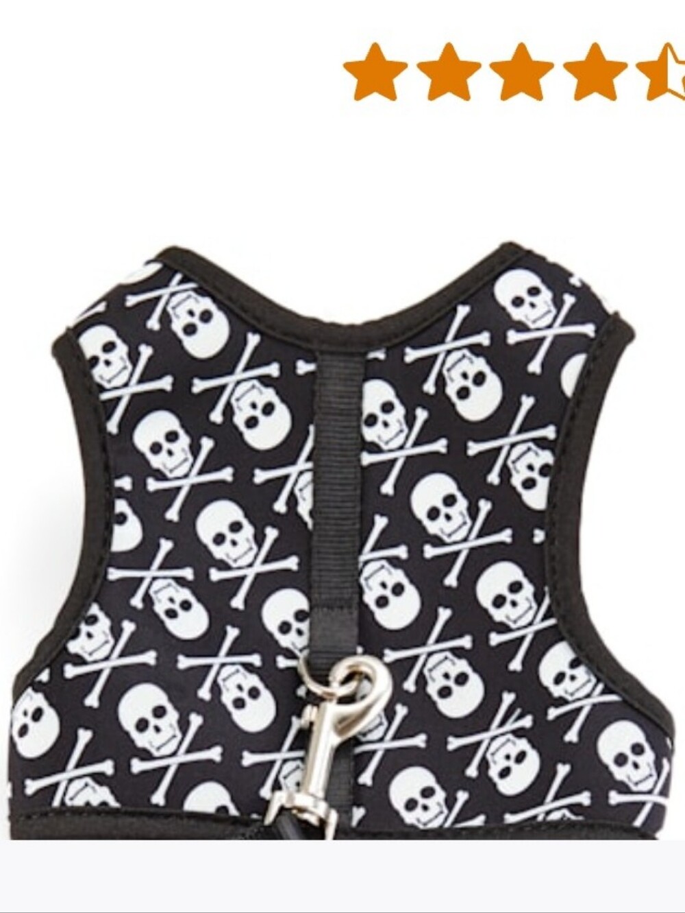 Source Unknown Black and White Skull Print Cat Harness